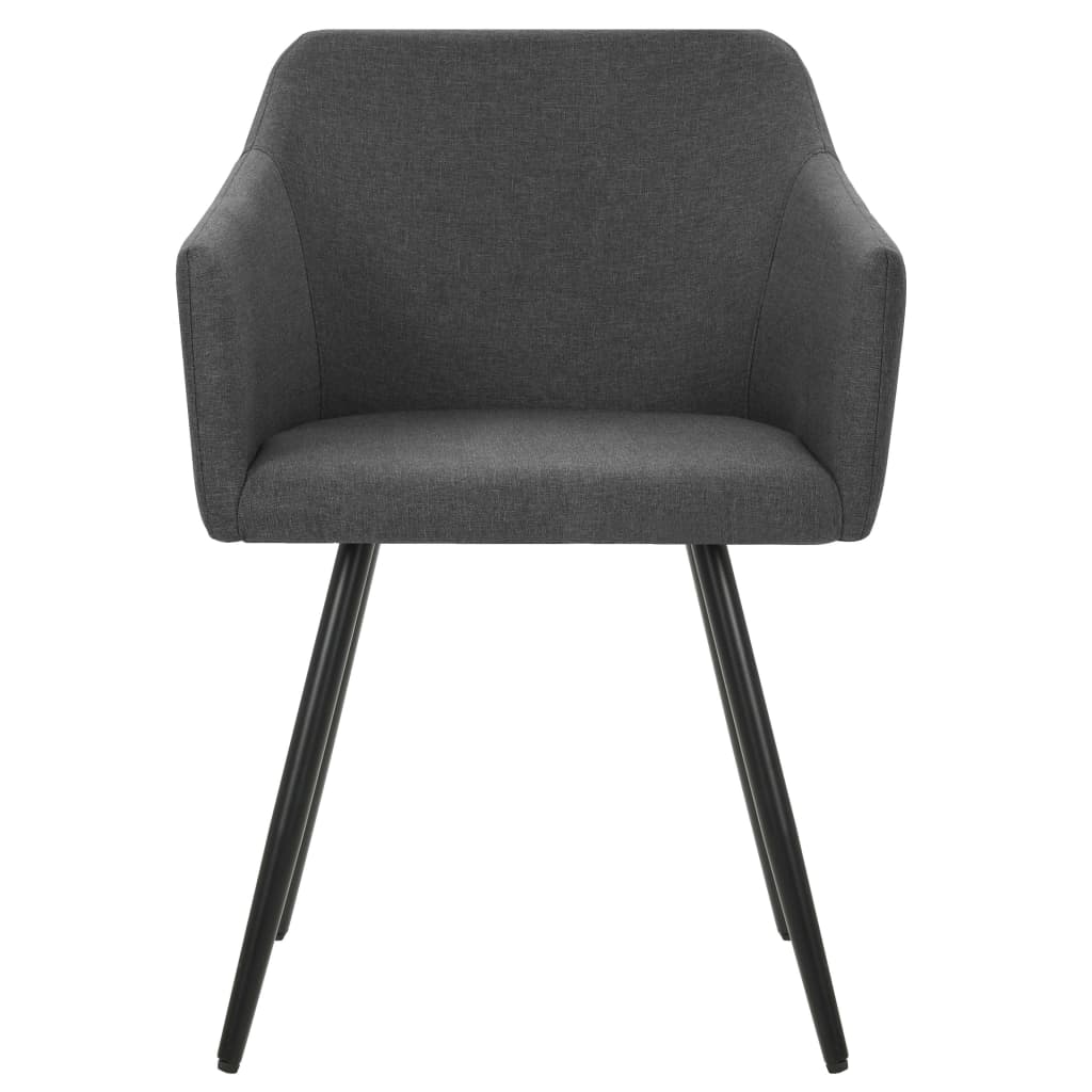 vidaXL Dining Chairs 6 pcs Dark Grey Fabric