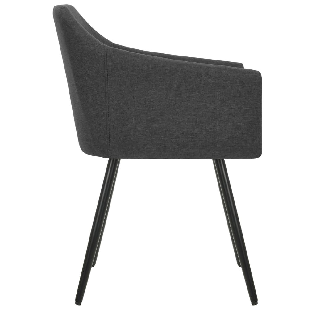 vidaXL Dining Chairs 6 pcs Dark Grey Fabric