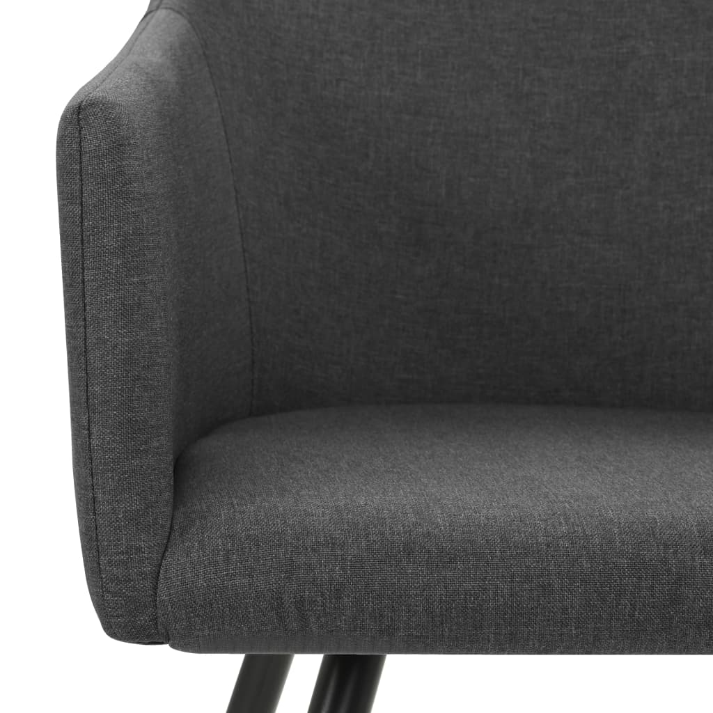 vidaXL Dining Chairs 6 pcs Dark Grey Fabric