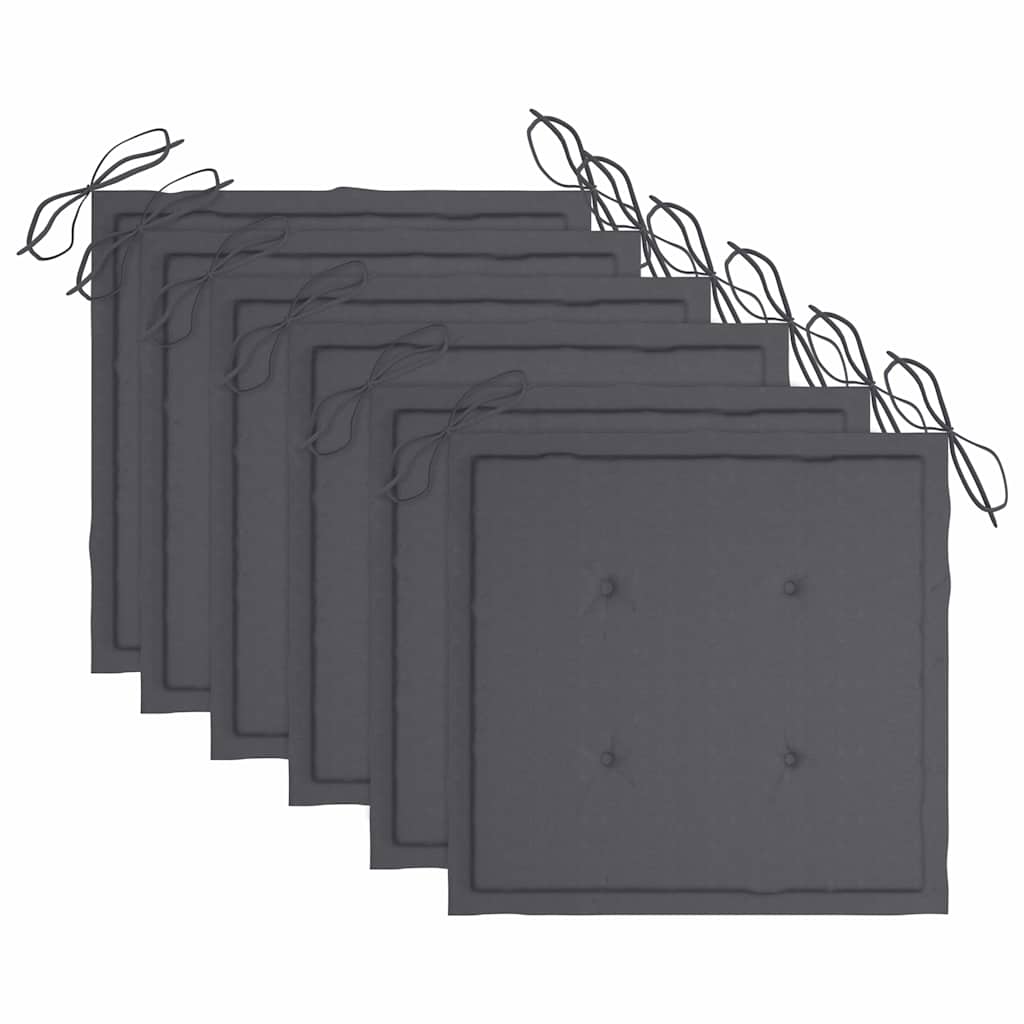 vidaXL Folding Garden Chairs 6 pcs with Cushions Solid Wood Acacia