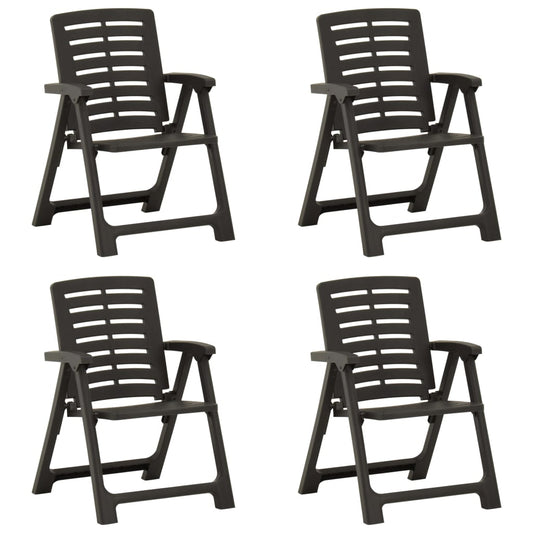 vidaXL Garden Chairs 4 pcs Plastic Anthracite