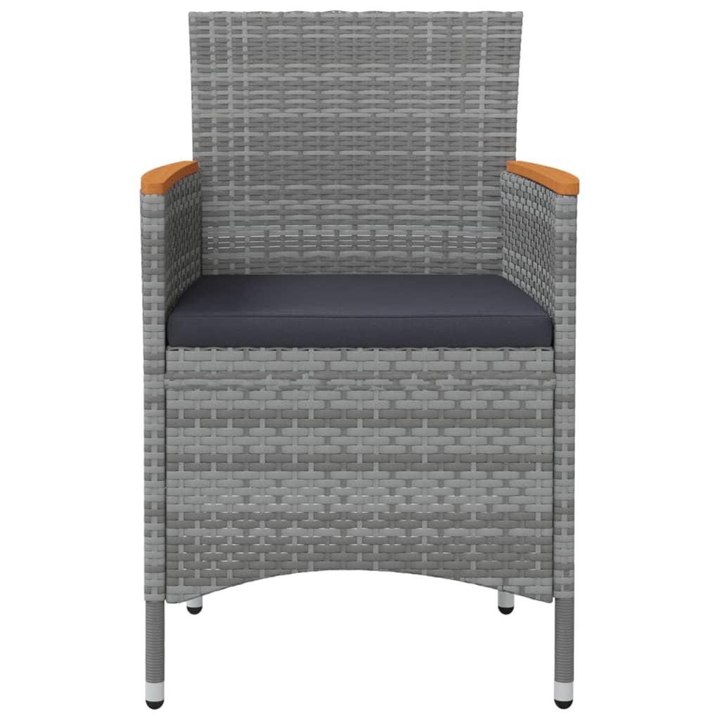 vidaXL 11 Piece Garden Dining Set Grey Poly Rattan