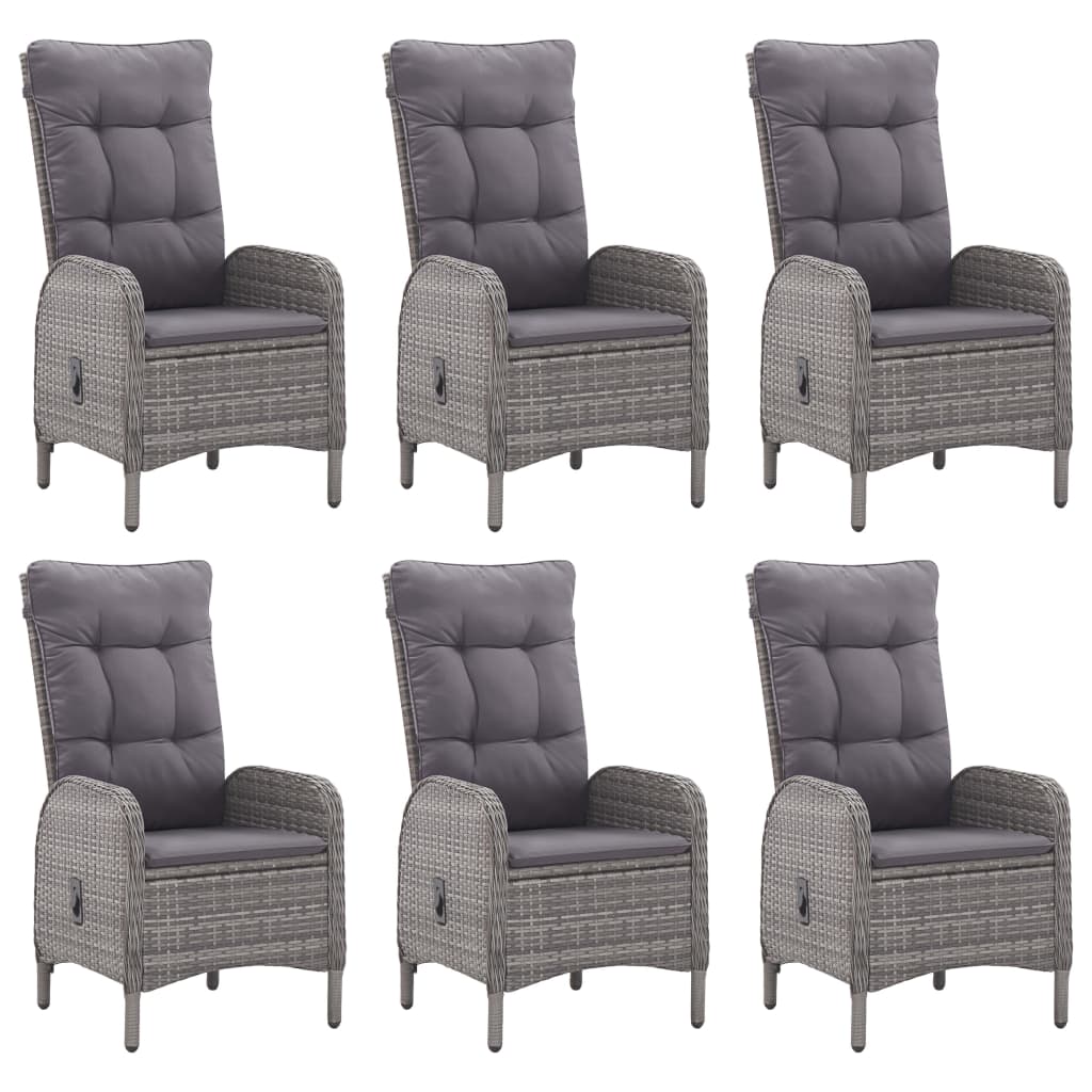 vidaXL 7 Piece Garden Dining Set Grey