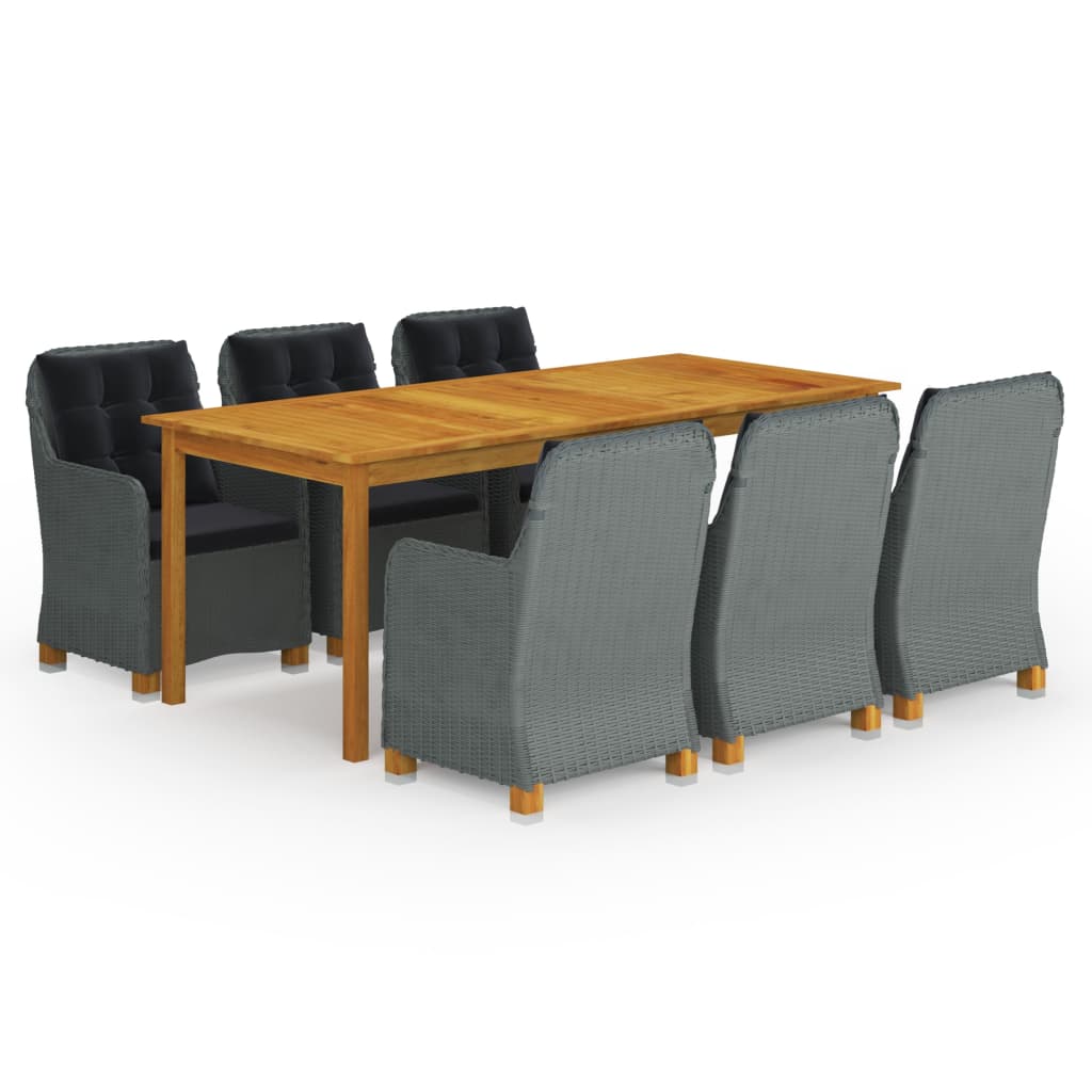 vidaXL 9 Piece Garden Dining Set Light Grey