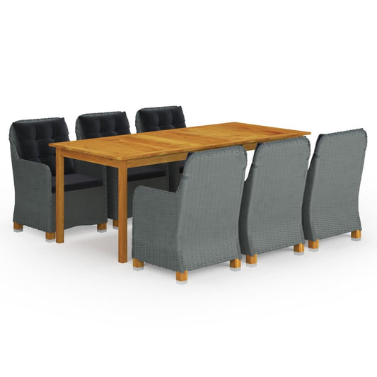 vidaXL 9 Piece Garden Dining Set Light Grey