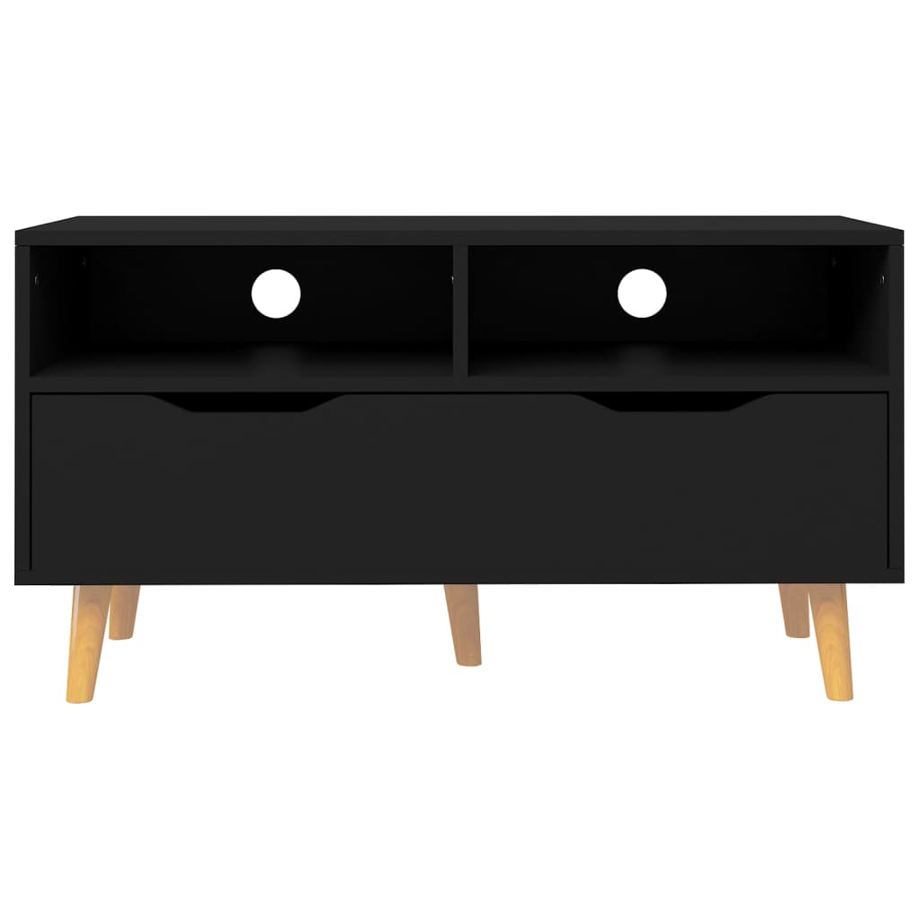 vidaXL TV Cabinet Black 90x40x48.5 cm Engineered Wood