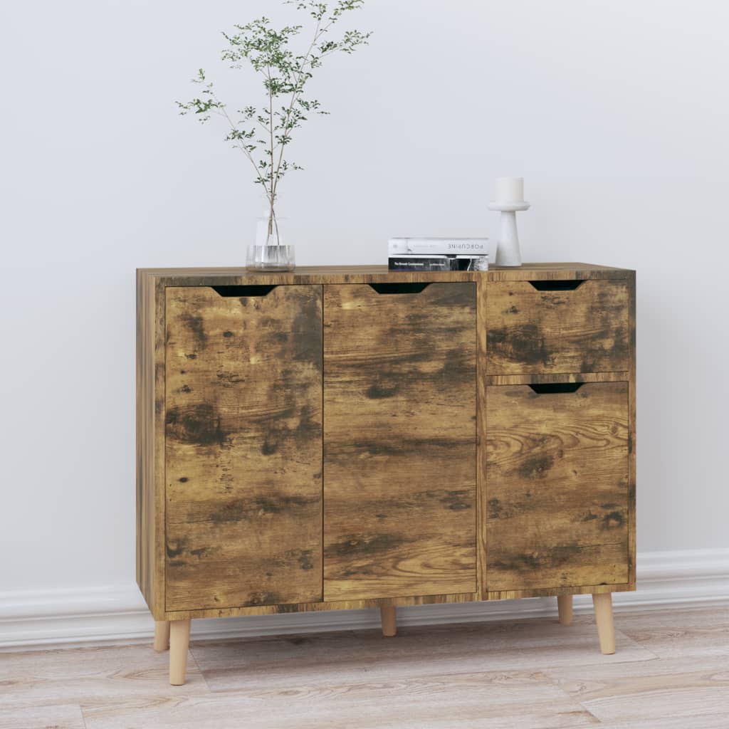 vidaXL Sideboard Smoked Oak 90x30x72 cm Engineered Wood