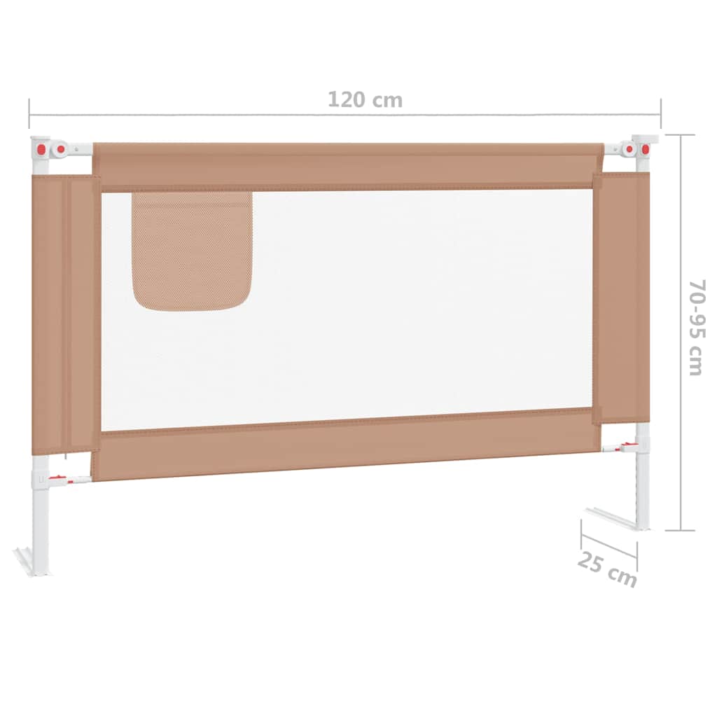vidaXL Toddler Safety Bed Rail Taupe 120x25 cm Fabric