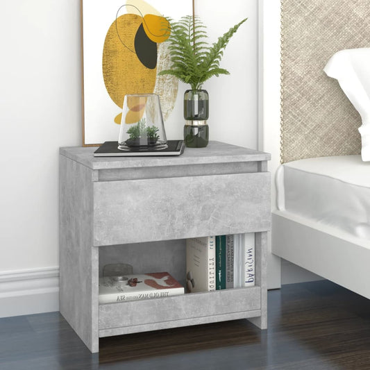 vidaXL Bedside Cabinets 2 pcs Concrete Grey 40x30x39 cm Engineered Wood