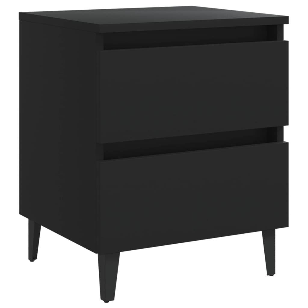 vidaXL Bed Cabinet Black 40x35x50 cm Engineered Wood
