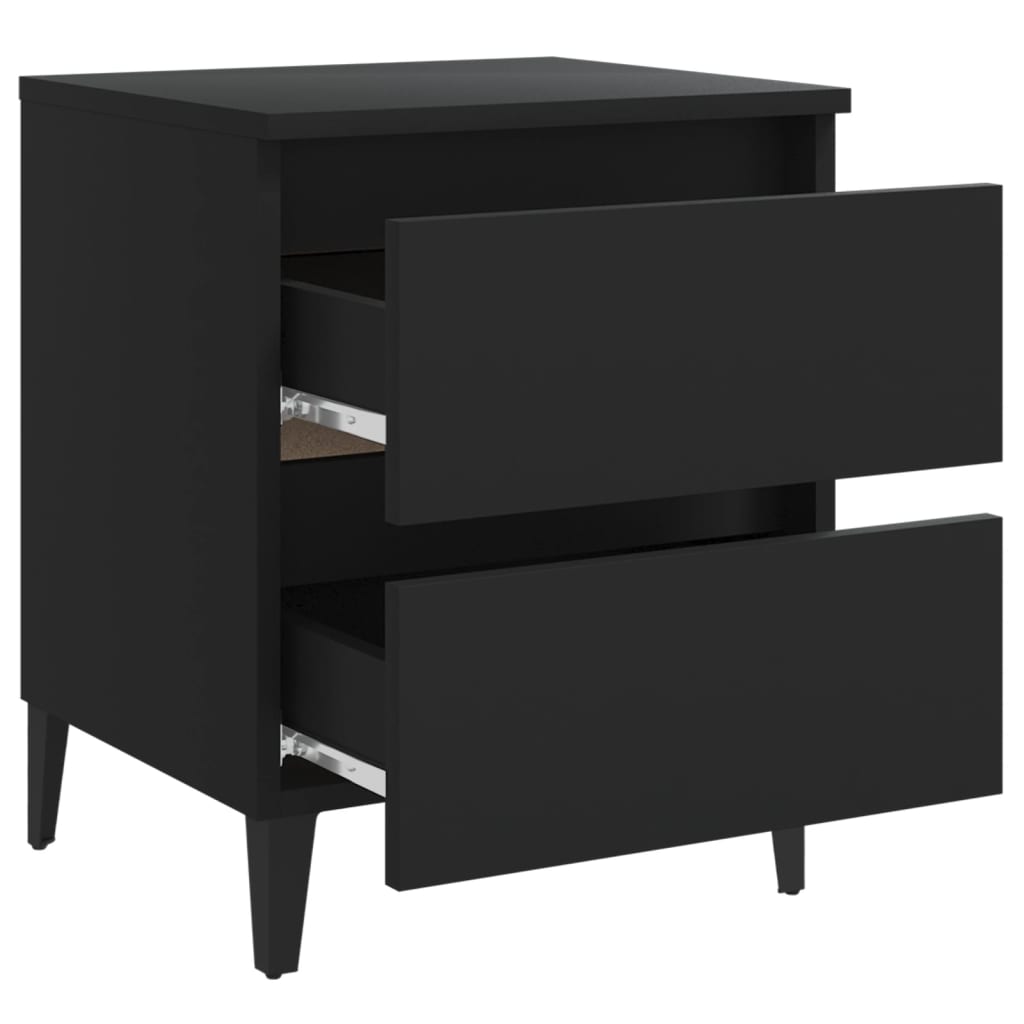 vidaXL Bed Cabinet Black 40x35x50 cm Engineered Wood