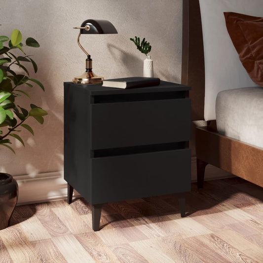 vidaXL Bed Cabinet Black 40x35x50 cm Engineered Wood