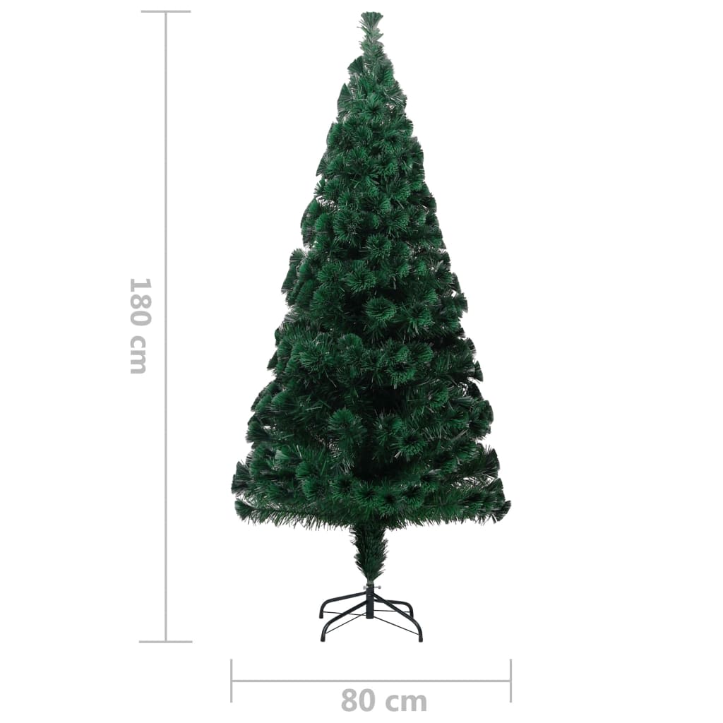 vidaXL Artificial Christmas Tree with Stand Green 180 cm Fibre Optic