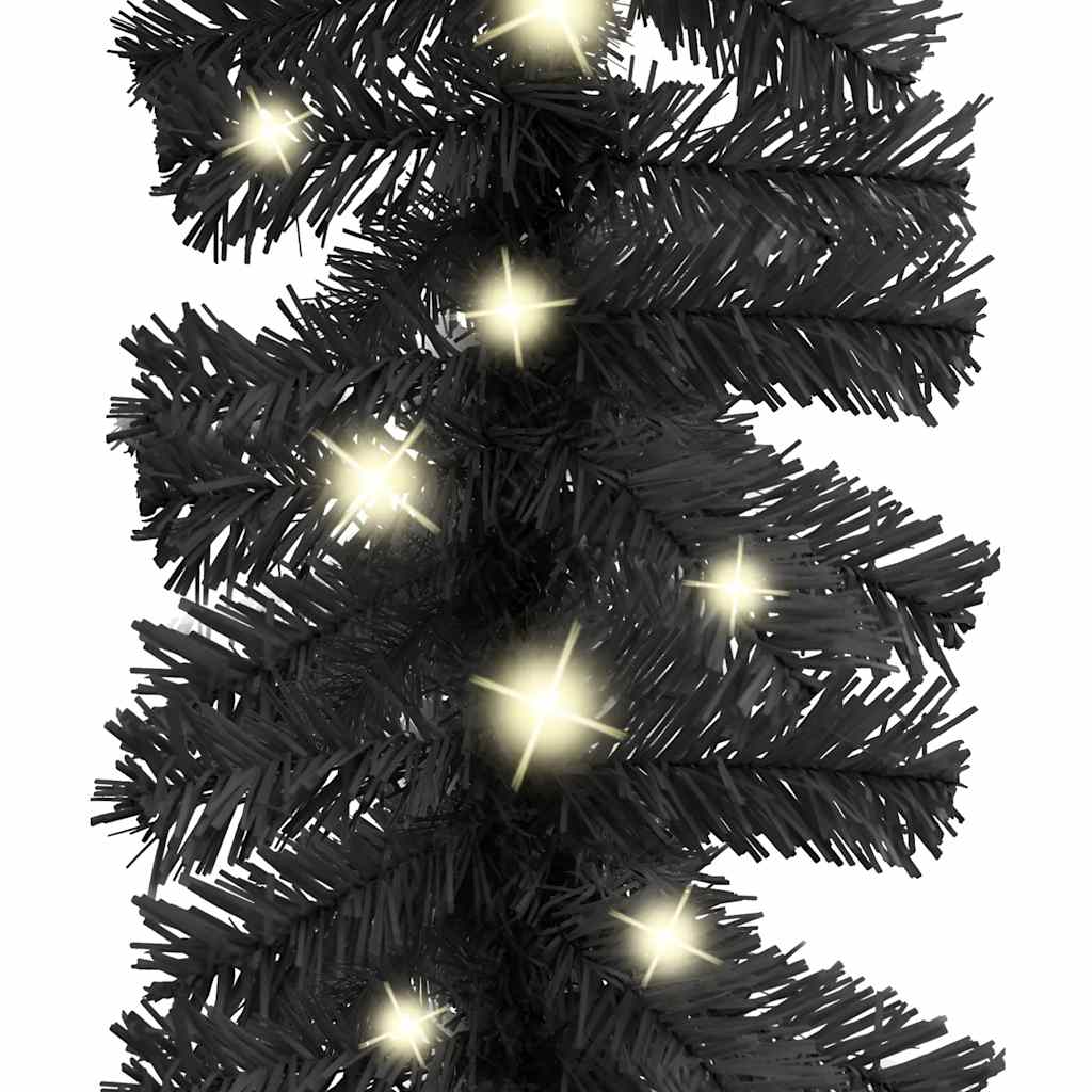 vidaXL Christmas Garland with LED Lights 10 m Black