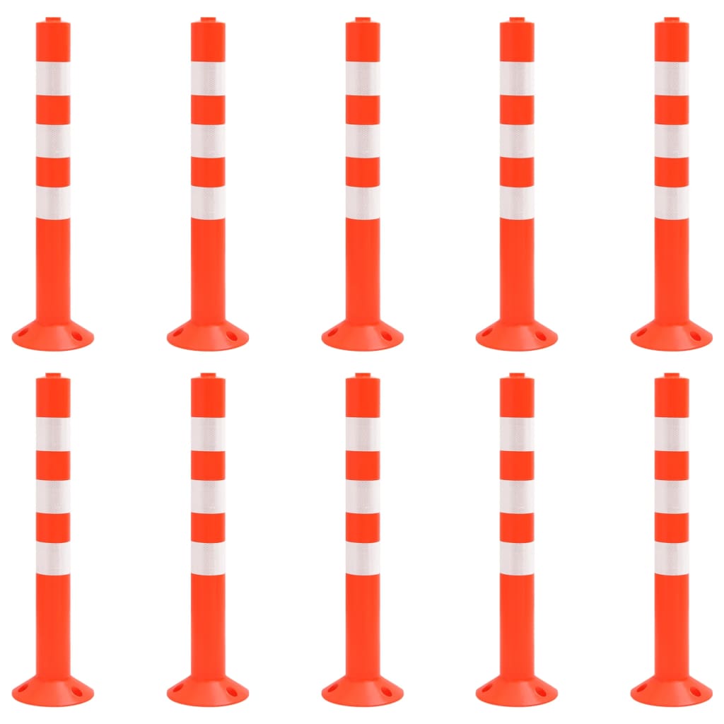 vidaXL Traffic Control Bollards 10 pcs 75 cm PE