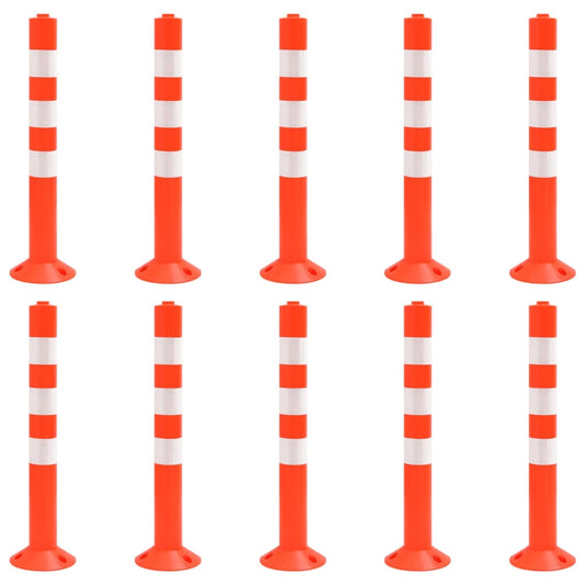 vidaXL Traffic Control Bollards 10 pcs 75 cm PE