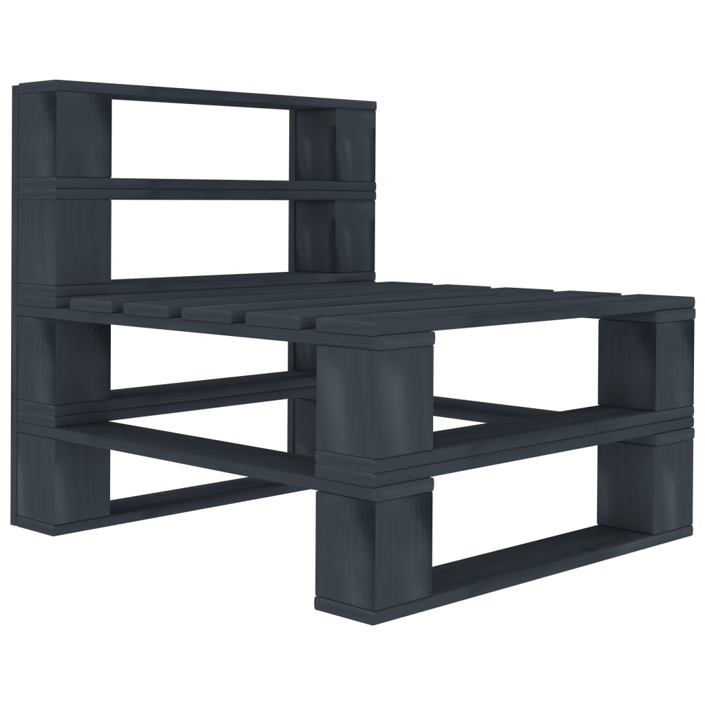 vidaXL 8 Piece Garden Pallet Lounge Set Wood Grey