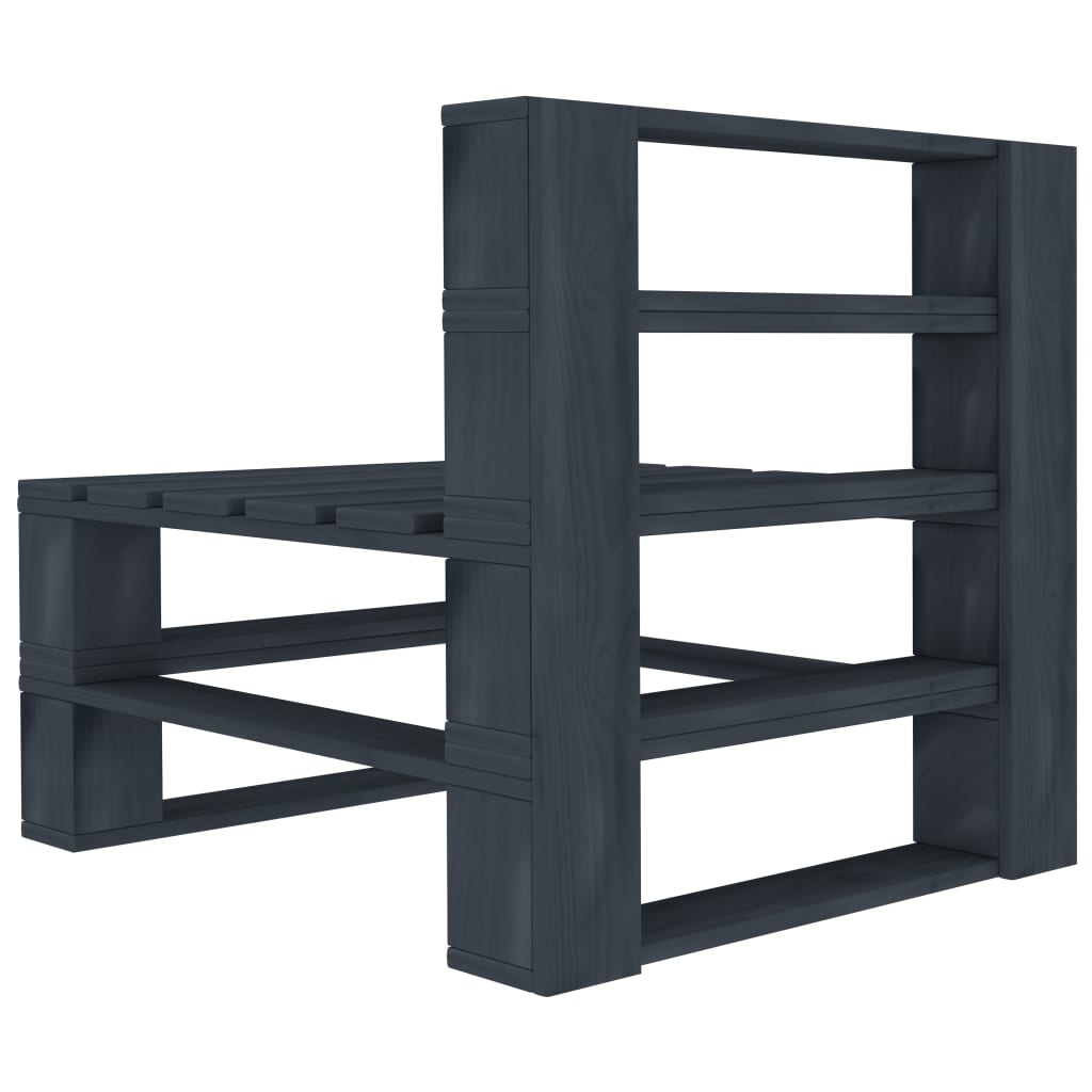 vidaXL 8 Piece Garden Pallet Lounge Set Wood Grey