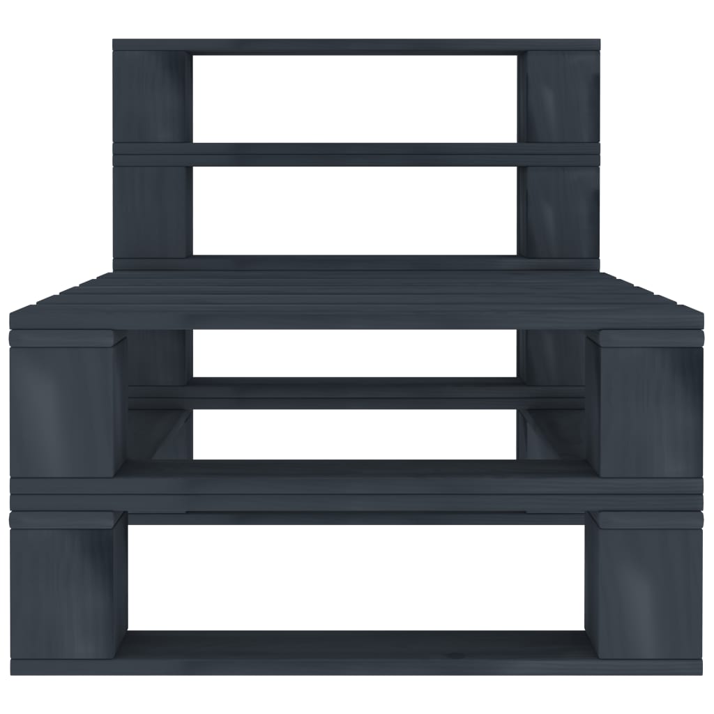 vidaXL 8 Piece Garden Pallet Lounge Set Wood Grey