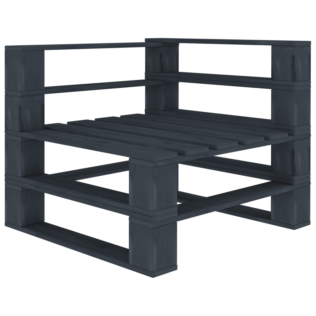 vidaXL 8 Piece Garden Pallet Lounge Set Wood Grey