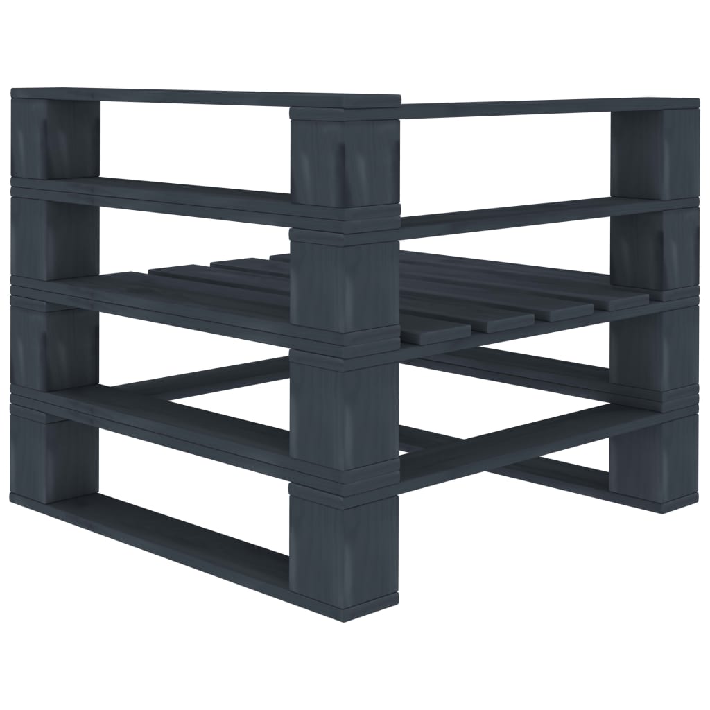 vidaXL 8 Piece Garden Pallet Lounge Set Wood Grey