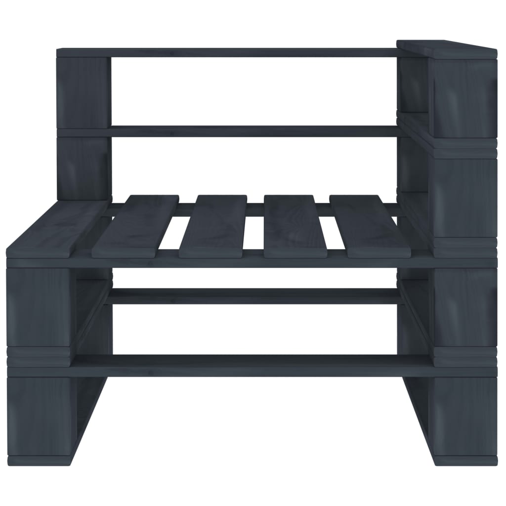 vidaXL 8 Piece Garden Pallet Lounge Set Wood Grey