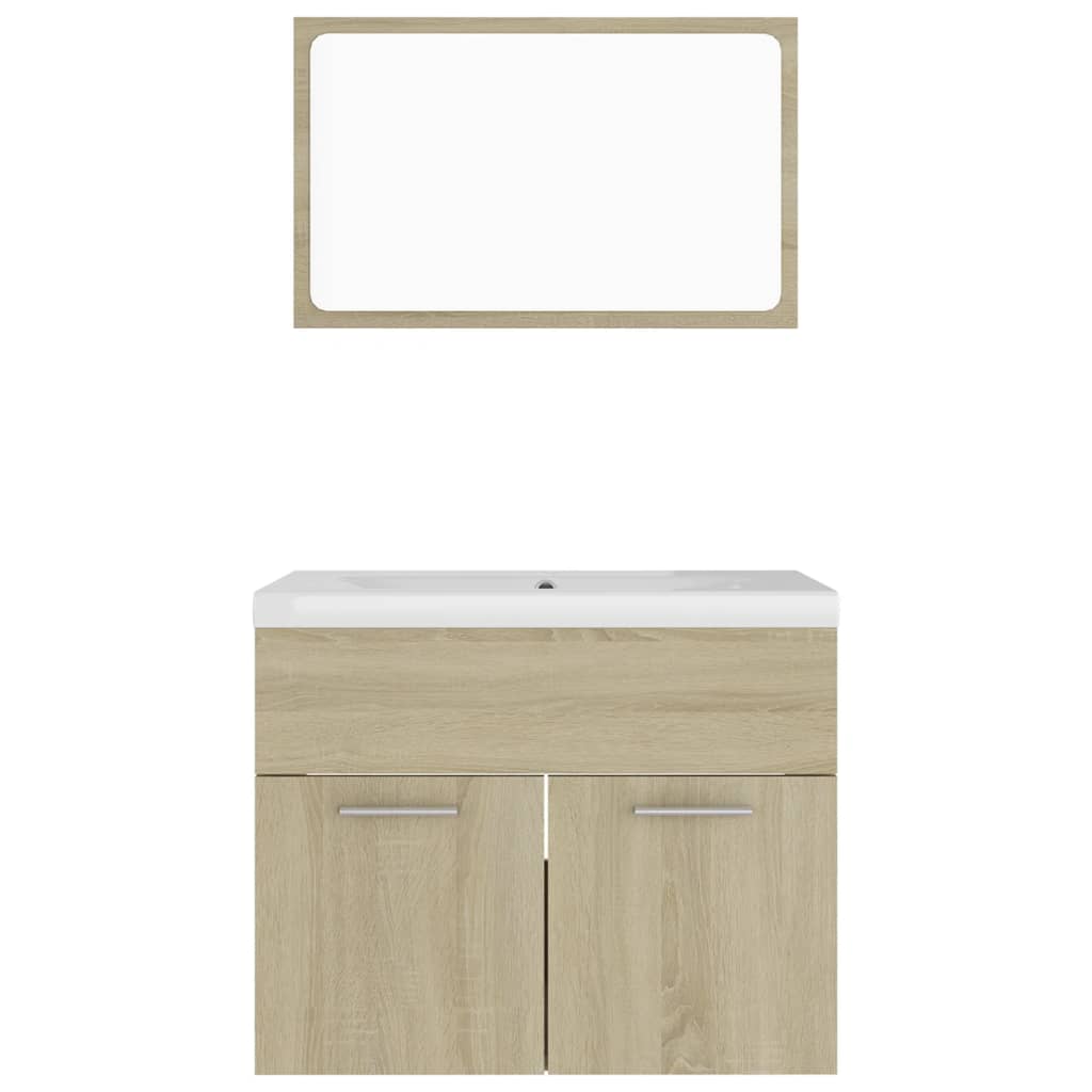 vidaXL Bathroom Furniture Set Sonoma Oak Engineered Wood