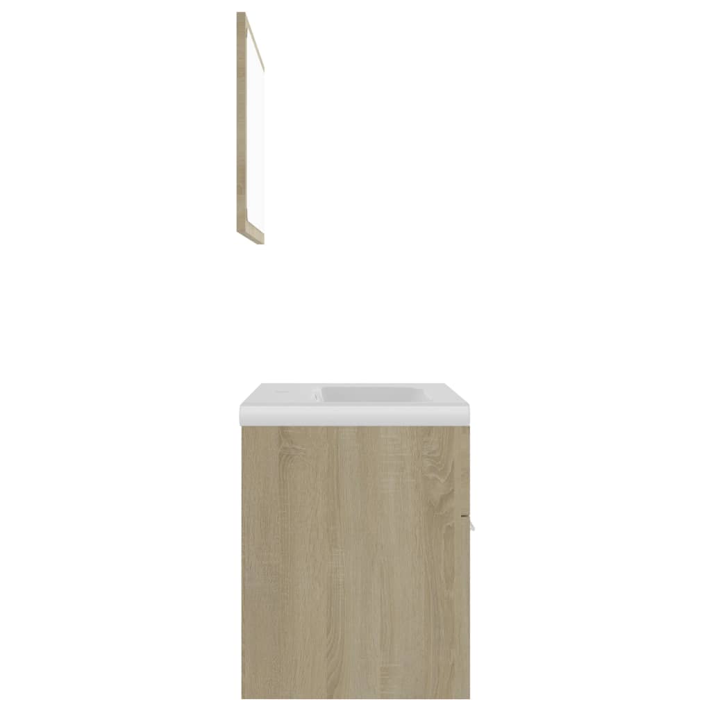 vidaXL Bathroom Furniture Set Sonoma Oak Engineered Wood
