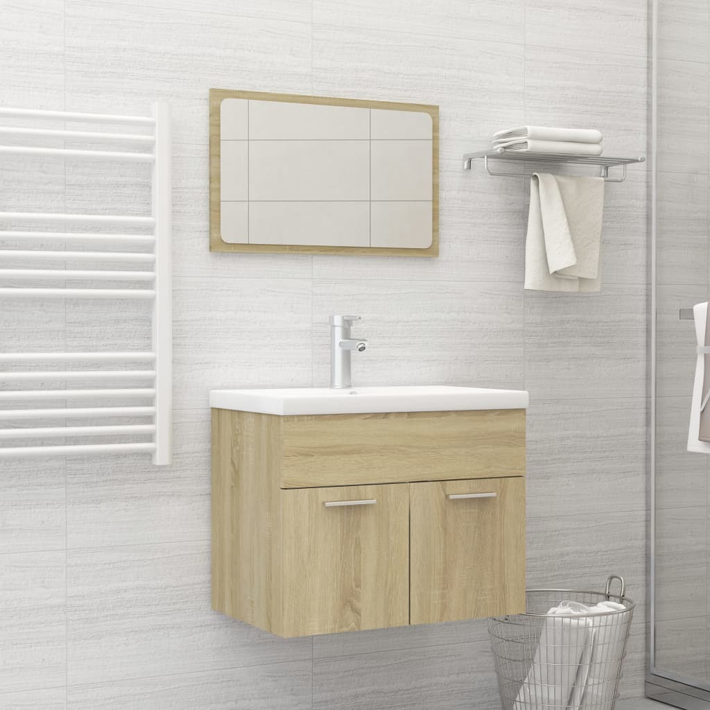 vidaXL Bathroom Furniture Set Sonoma Oak Engineered Wood