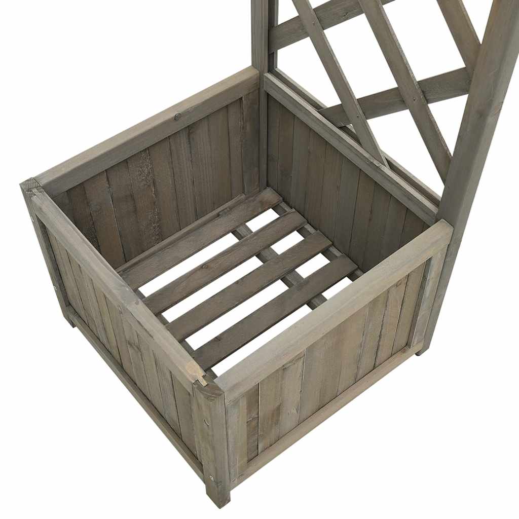 vidaXL Garden Pergola with Planter Grey Solid Firwood