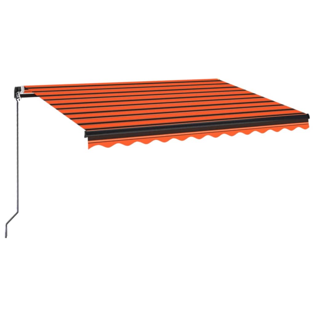 vidaXL Manual Retractable Awning 300x250 cm Orange and Brown
