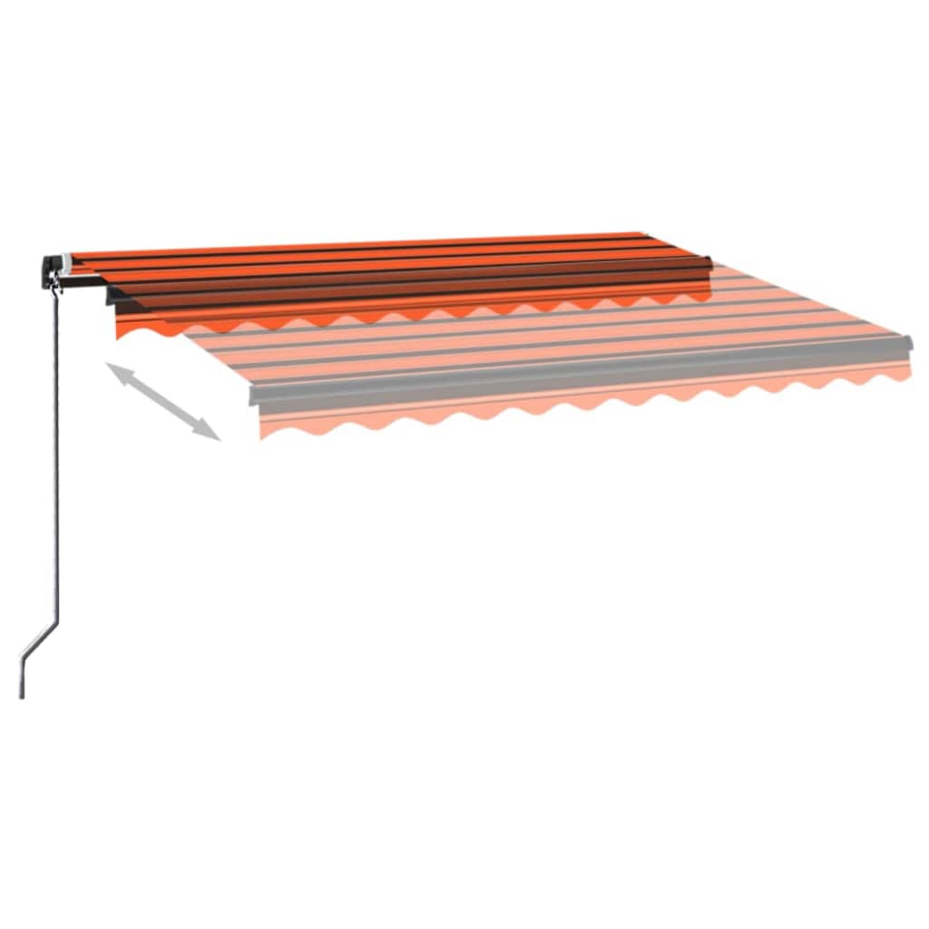 vidaXL Manual Retractable Awning 300x250 cm Orange and Brown