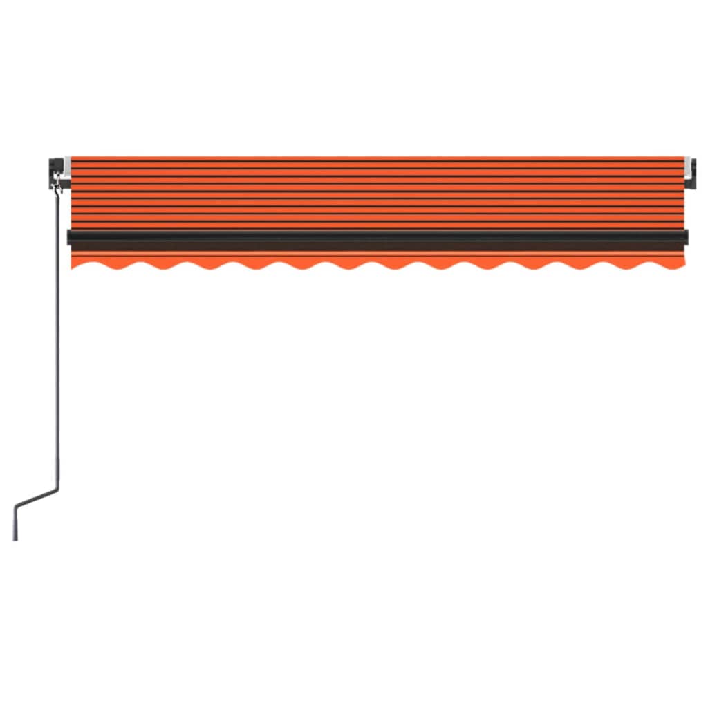 vidaXL Manual Retractable Awning 300x250 cm Orange and Brown