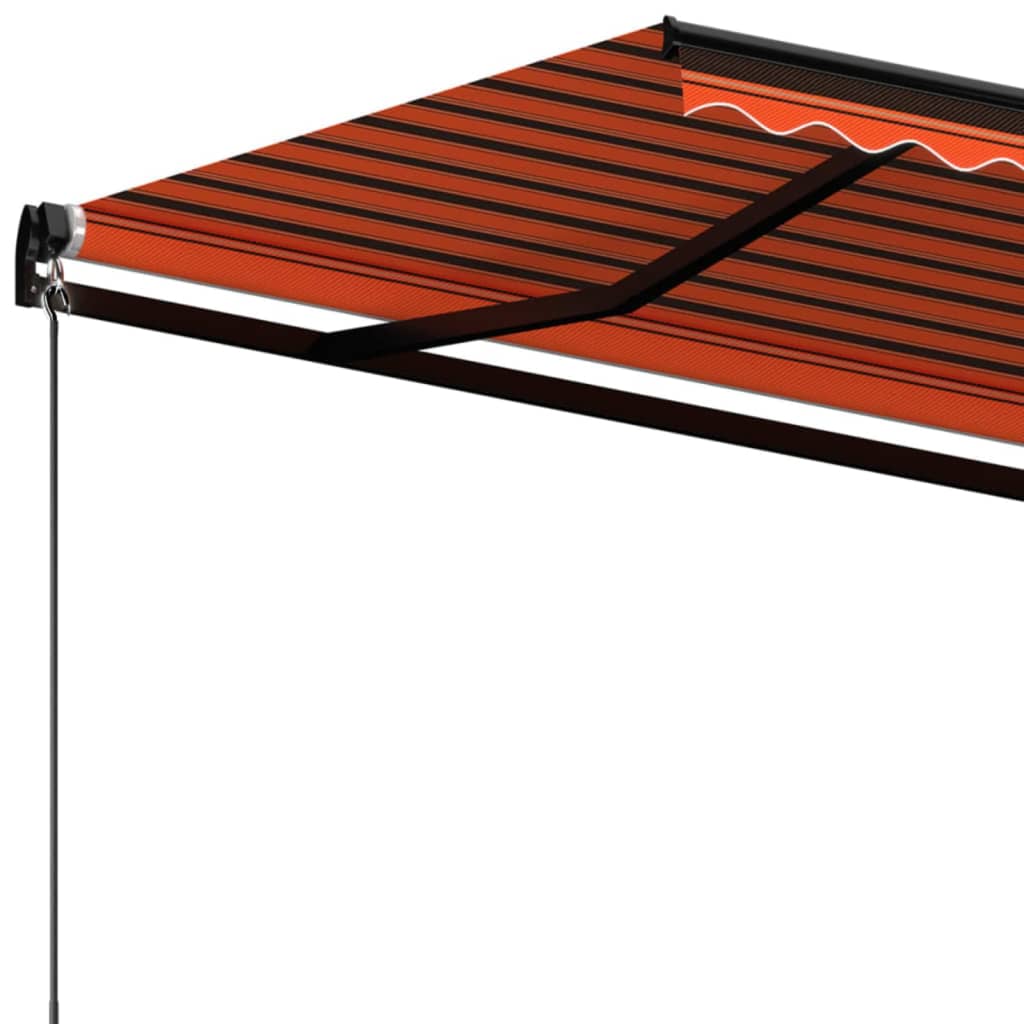 vidaXL Manual Retractable Awning 300x250 cm Orange and Brown