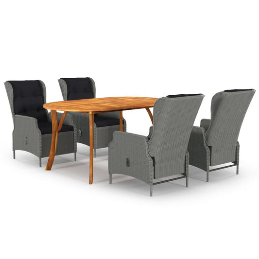 vidaXL 5 Piece Garden Dining Set Light Grey