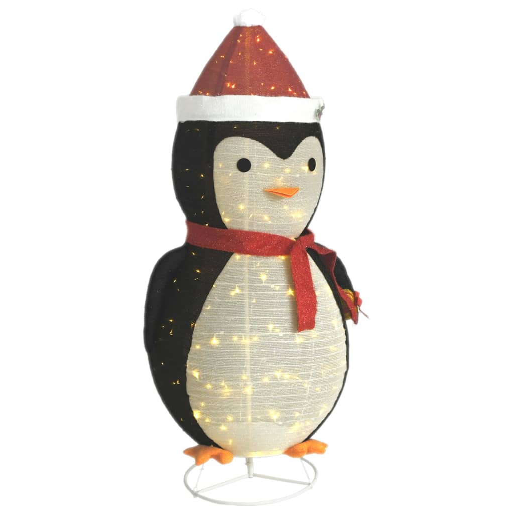 vidaXL Decorative Christmas Snow Penguin Figure LED Luxury Fabric 180cm