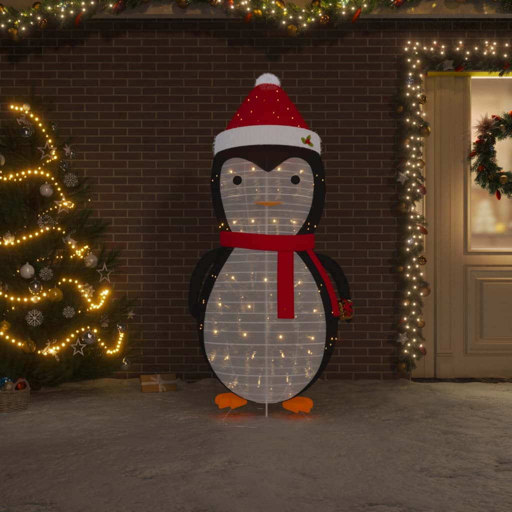 vidaXL Decorative Christmas Snow Penguin Figure LED Luxury Fabric 180cm