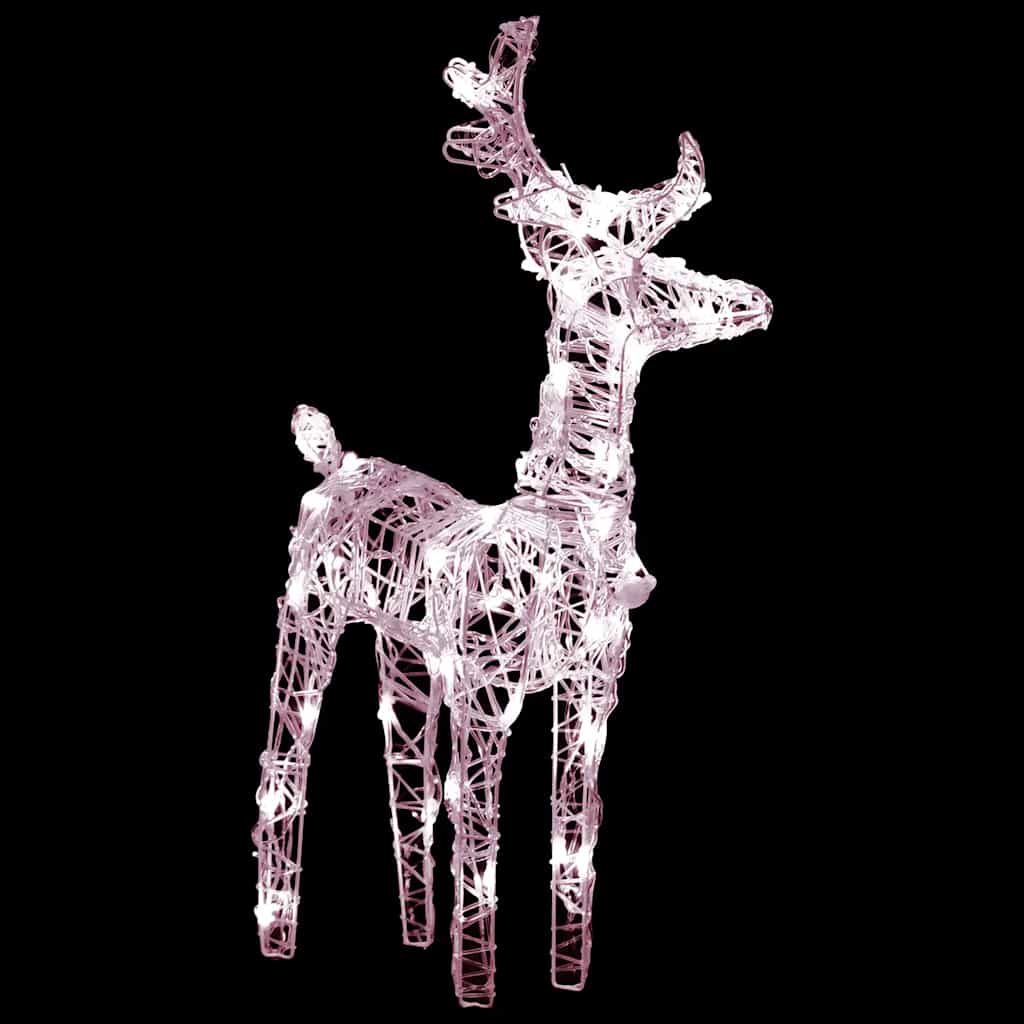 vidaXL Reindeers & Sleigh Christmas Decoration 160 LEDs 130 cm Acrylic