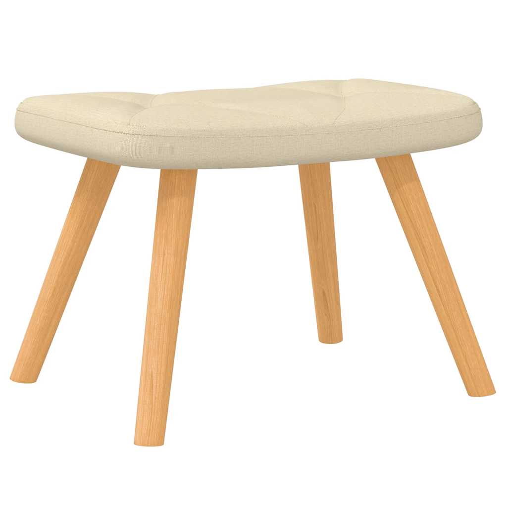 vidaXL Rocking Chair with a Stool Cream Fabric