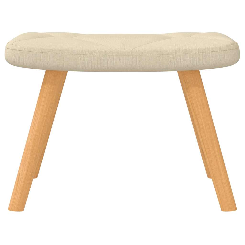 vidaXL Rocking Chair with a Stool Cream Fabric