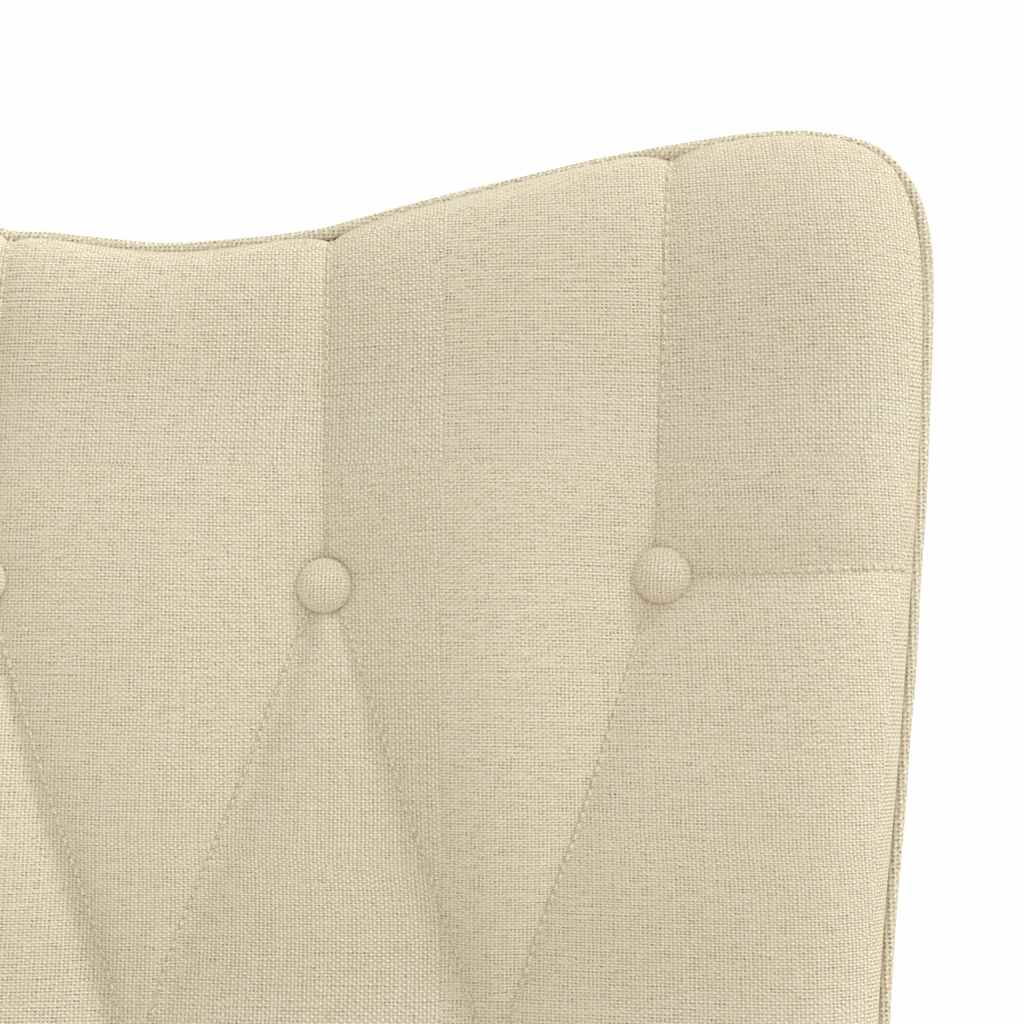 vidaXL Rocking Chair with a Stool Cream Fabric