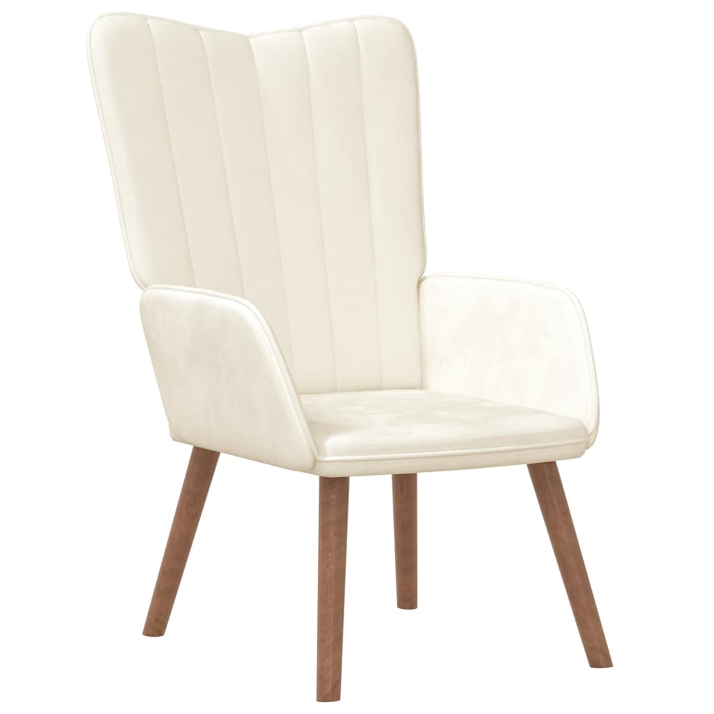 vidaXL Relaxing Chair Cream White Velvet