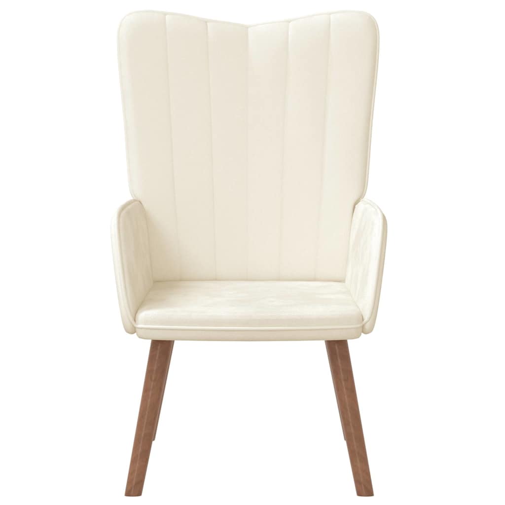 vidaXL Relaxing Chair Cream White Velvet