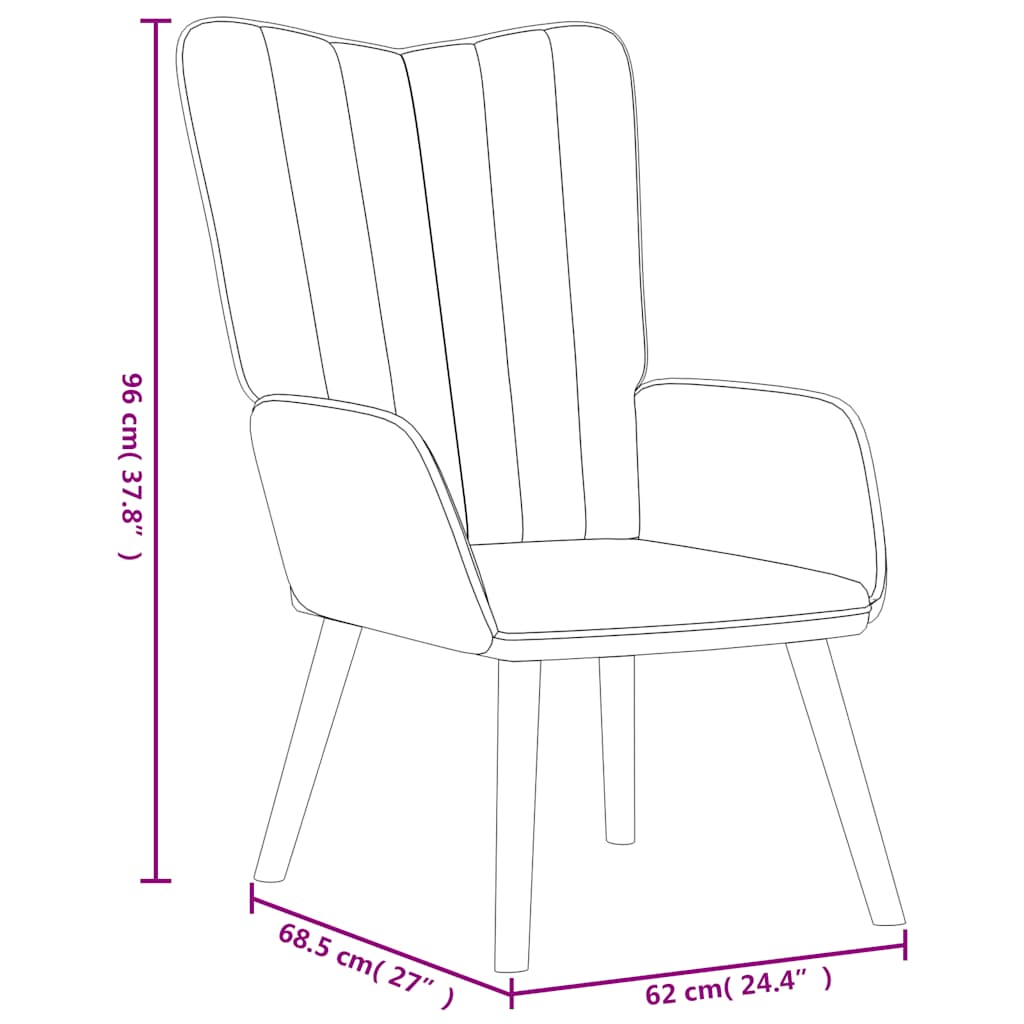 vidaXL Relaxing Chair Cream White Velvet