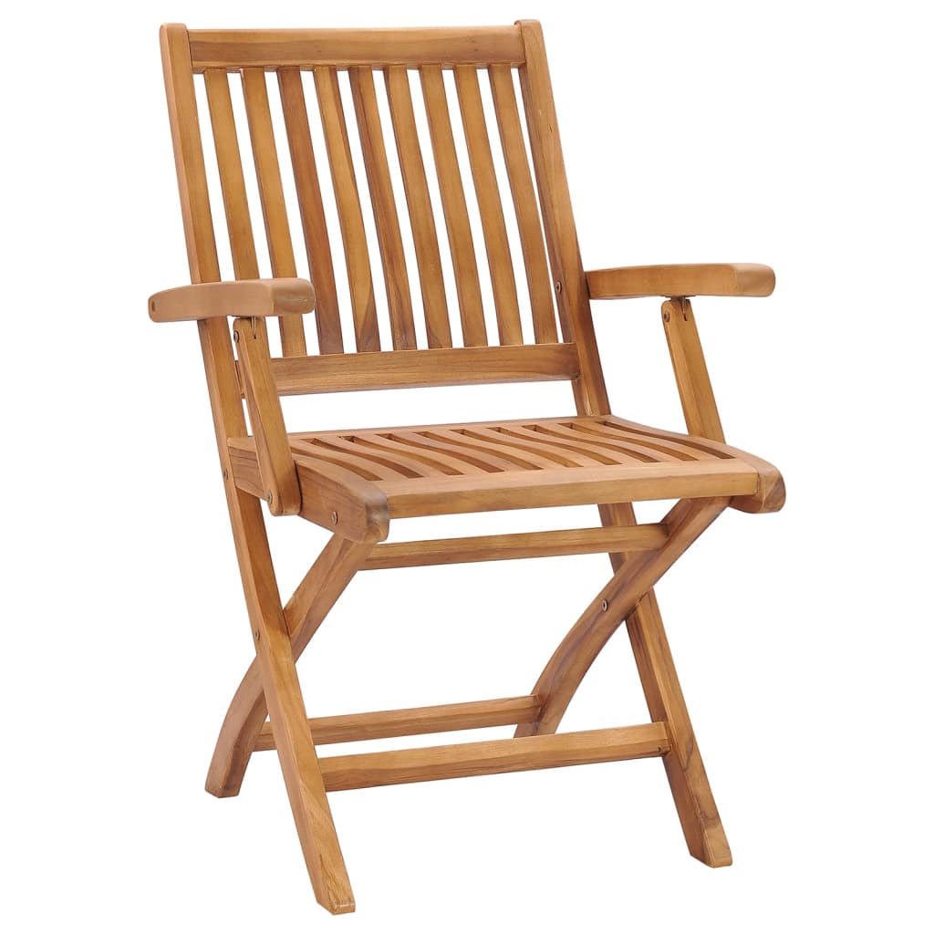vidaXL Folding Garden Chairs 4 pcs Solid Teak Wood