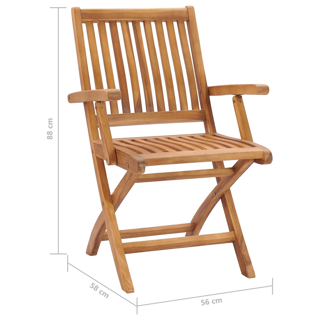 vidaXL Folding Garden Chairs 4 pcs Solid Teak Wood