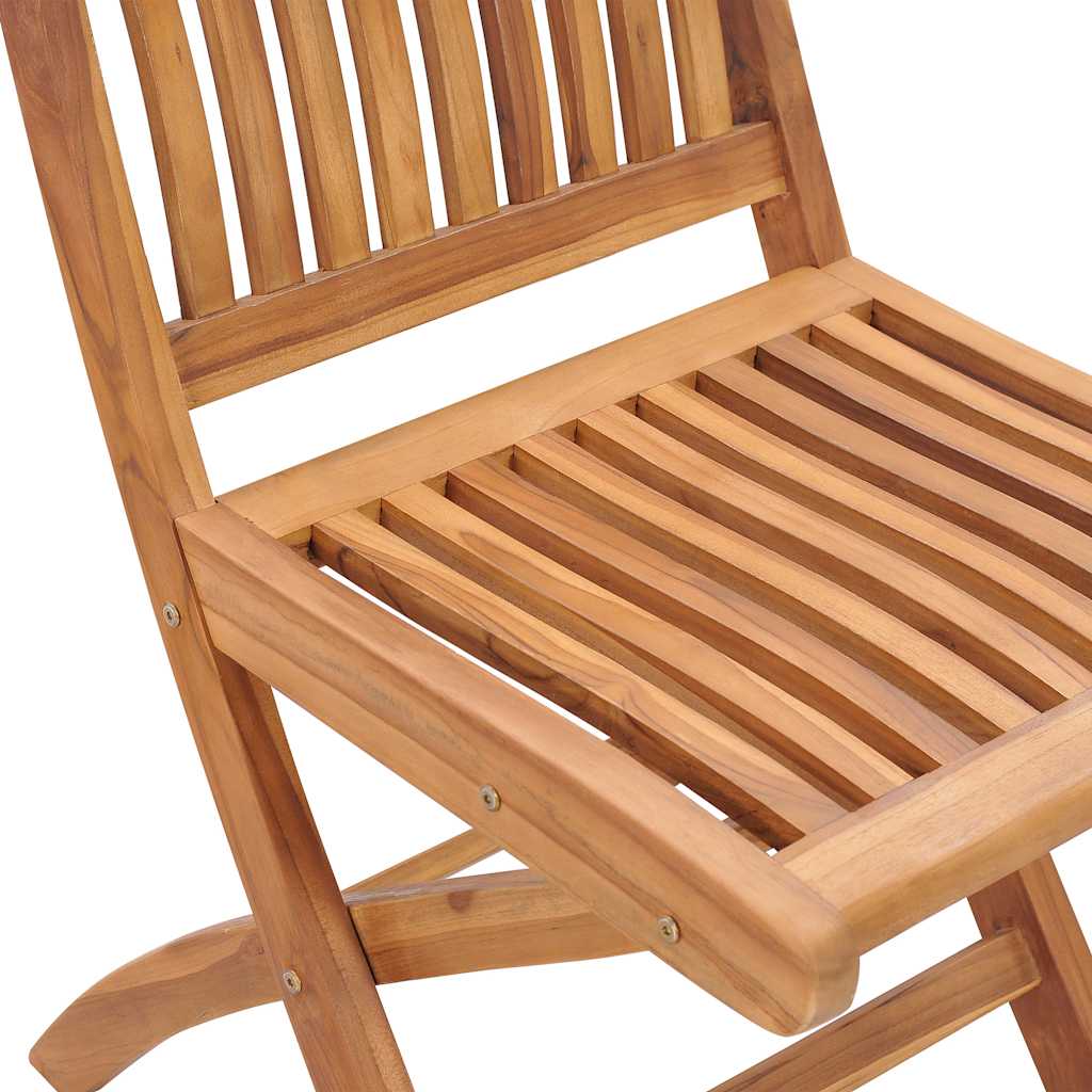 vidaXL Folding Garden Chairs with Cushions 4 pcs Solid Teak Wood
