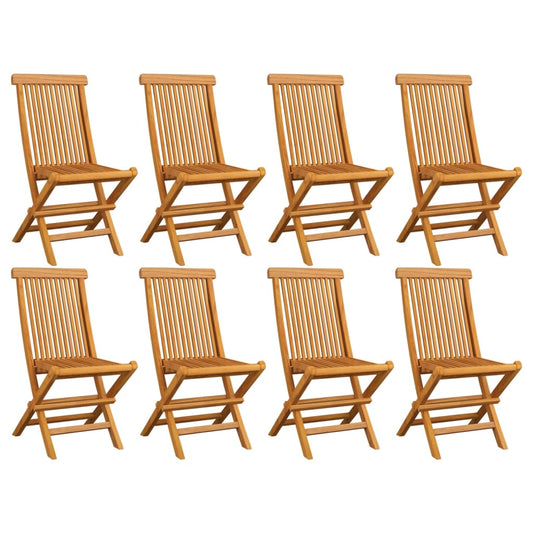 vidaXL Folding Garden Chairs 8 pcs Solid Teak Wood