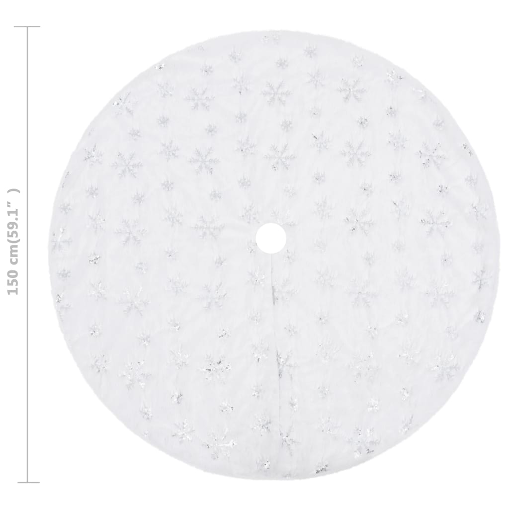 vidaXL Luxury Christmas Tree Skirt White 150 cm Faux Fur