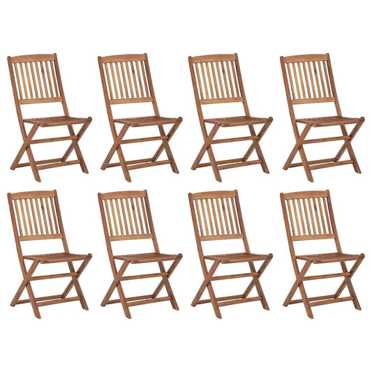 vidaXL Folding Outdoor Chairs 8 pcs Solid Wood Acacia